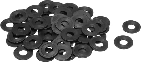 QUARKZMAN 60 Pcs Arandelas Planas, Pasacables de Nylon M6 6Mm Id 16Mm Od 1.5Mm de Grosor Arandelas de Goma Hoja de Plástico Sujetador de Juntas Espaciador de Sellado Anillo, Negro
