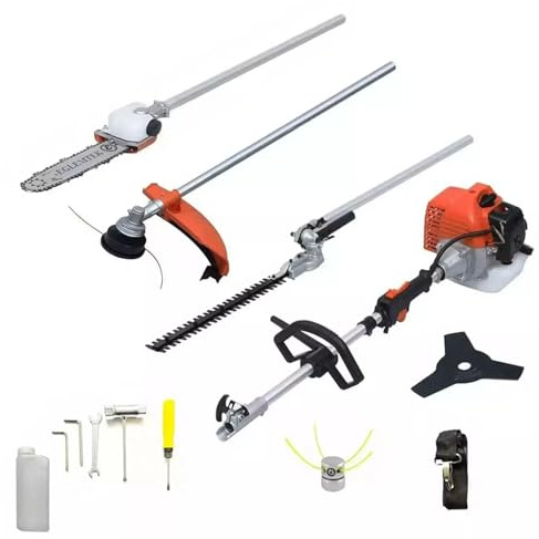 4 in 1 Decespugliatore a Scoppio 52cc 2T tagliasiepi disco tre denti troncarmi