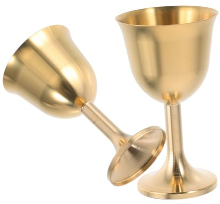 Gatuida 2piezas Vaso De De Latón Copa Retro Para Cáliz De Comunión Copas De Agua Para Altar Mini De Vino Para Ofrenda De Yoga