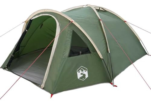 vidaXL Campingzelt mit Dach Grün 308 x 268 x 130 cm Polyester, Garten und Terrasse, tragbares Zelt, langlebige wasserdichte Materialien, Familiencamping-Dome, wetterfest draußen