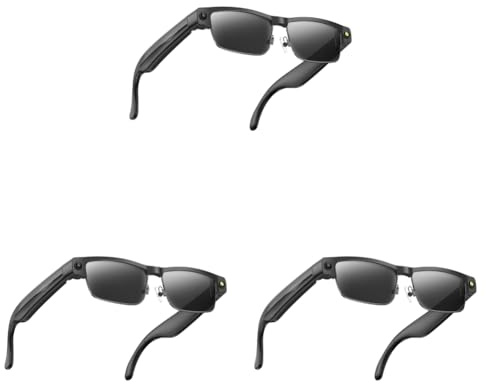 Lunettes intelligentes AI BT avec Assistant Vocal Caméra Microphone Haut-parleurs pour Voyage et Professionnel