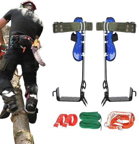 per arrampicata sugli alberi, regolabili, a doppio artiglio, strumenti da lavoro, attrezzatura da arrampicata con cinghie di sicurezza per arboricoltori, giardinaggio domestico, raccolta