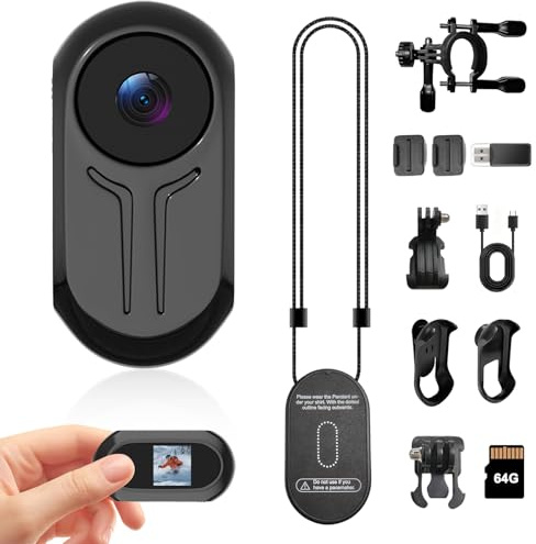 2K Mini Body Camera, Thumb Action Camera, Vlogging Cam, POV Video Recorder