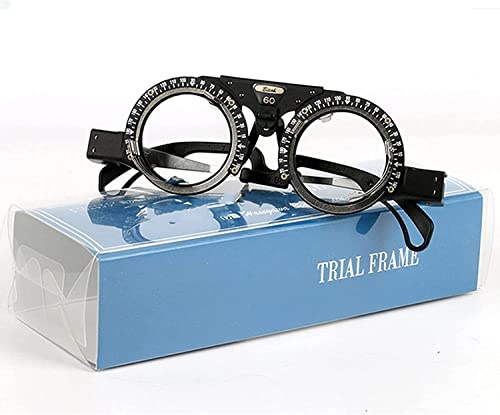 Optical Trial Lens Set Optical Trial Lens Frame Adjustable Titanium Optometry Trial Frame, PD 48-70Mm Astigmatism Axis of The Optometry Trial Frame ，Optic Trial Eye Optometry Lens Frame Test