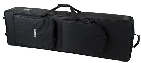Classic Cantabile Keyboardtasche mit Rollen 115cm schwarz (robuster Gigbag, Innenmaße, 115 x 45 x 15 cm, doppelt gesponnenes und verwebtes Nylongewebe, verklettbarer Tragegriff, 2 große Außentaschen)
