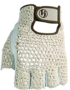 HJ Glove Women's Snow White Original Half Finger Golf Glove, Medium, Left Hand