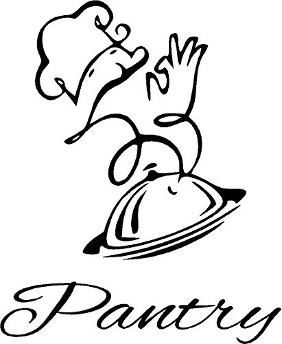 Chef's Pantry Vinyl Door Decal- Kitchen Decor (Black, 11x13)