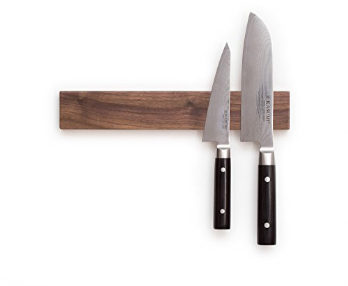 Tallo Hardwood Magnetic Knife Rack - Seamless Solid Wood with Extra Strong Neodymium Magnets (30cm, Walnut)