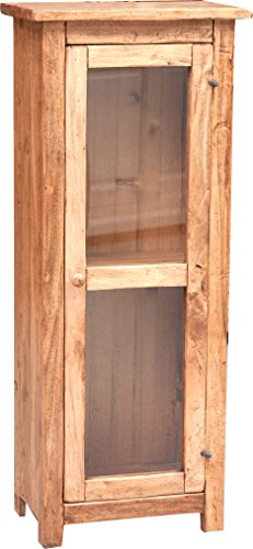 Biscottini Buffetschrank Holz massiv Made in Italy - Vitrinenschrank Vintage 40x25x98 cm - Küchenbuffet buffetschrank landhausstil - Wohnzimmer möbel