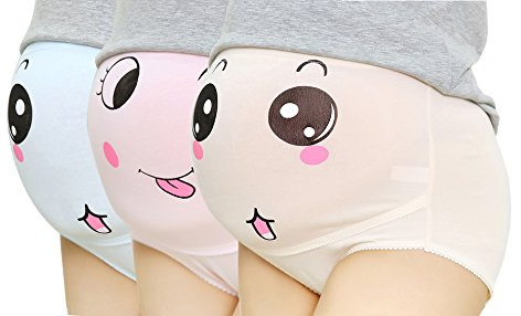 Cotton Whisper Maternity Funny Print Underwear Soft and Support Briefs Adjustable L
