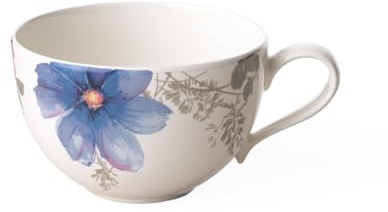 Villeroy & Boch Mariefleur Gris Basic Tasse, 390 ml, Hauteur : 7 cm, Porcelaine Premium, Blanc/Multicolore