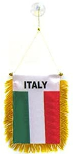 AZ FLAG Wimpel Italien 15x10 cm Italienische Polyester 100D Saugnapf | Für außen Dreieckswimpel Italia genähte Kanten und verstärkte Ausführung 100D Polyester