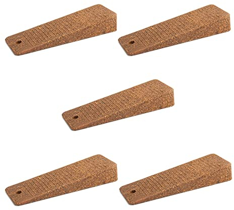 5 x Cuneo porta/Fermaporta in gomma rigida | sossai® TSK95 | Colore: sughero