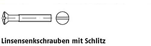 Linsen-Senkschrauben DIN 964 Messing M 3 x 8 galv. verchromt Ms Cr VE=K 200 Stück