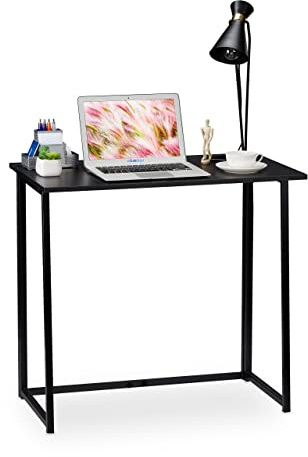 Relaxdays Schreibtisch klappbar, platzsparender Bürotisch zum Klappen, Home Office, Jugendzimmer, 74,5x80x45cm, Farbwahl | platzsparender Bürotisch zum Klappen, Home Office, Jugendzimmer, 74,5x80x45cm
