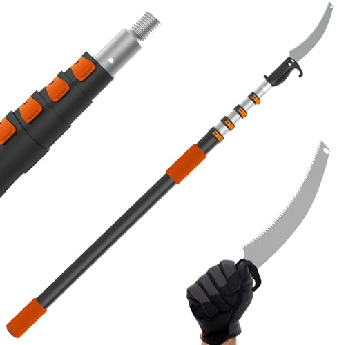 Buyplus 26FT Reach Pole Saws for Tree Trimming, Pole Saw with 5-20FT Telescoping Extension Pole, Pruning Saw with 19 3X Detachable Saw, Non-Slip Handle, Tree Trimmer for Garden Palms Shrubs