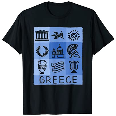 Drapeau de la Grèce Hellas Amphore Parthenon Olive T-Shirt
