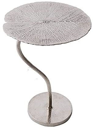 Beistelltisch ABSTRACT LEAF 40cm - silber - Metall - handgefertigt | hochwertig, stabile Konstruktion, wohnlicher Look, für Wohnzimmer, eleganter Look