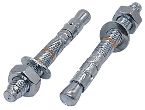 Pack de 2 anclajes de cuña M12 x 90 mm, clavijas de metal, perno pasante, anclaje de expansión de hormigón (2, M12 x 90 mm)