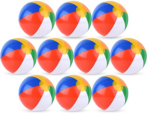 PLULON Beach Balls Inflatable Beach Colorful Beach Ball Bulk for Swimming Pool Beach Party Summer Game