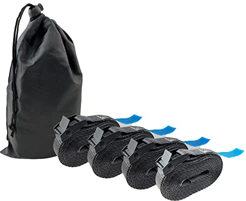 4X Profi Spanngurt Gurt Zurrgurt Klemmschloss 1 teilig Länge nach Auswahl 2,5 4 5 oder 6 Meter | belastbar bis 250 kg | DIN EN 12195-2 (5m)