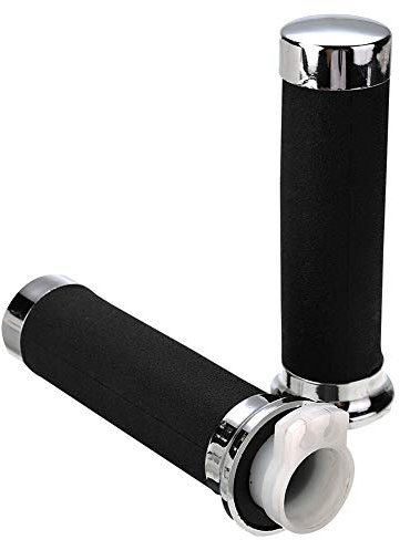 Dioche Manopole per Moto 1'' 25mm in Gomma Antiscivolo, Nero