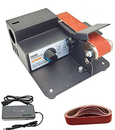 Lijadora De Banda, Mini Lijadora De Banda DIY, Afilador De Bordes Apex De Cuchillo Eléctrico, Máquina Pulidora Multifuncional, Máquina Lijadora De Banco Pequeño Velocidad Ajustable Con 10 Bandas Abr