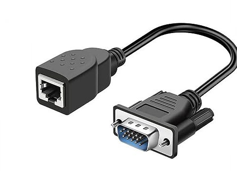 Câble réseau VGA 15 broches femelle vers Cat5 Cat6 RJ45 femelle
