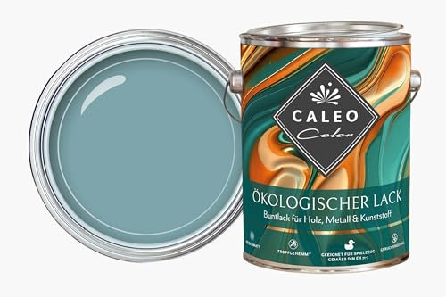 Caleo Color Barniz de ruido marino gris azul, 0,15 litros, barniz ecológico para muebles, natural, sin disolventes, apto para juguetes