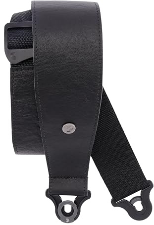 Planet Waves D'Addario Auto Lock Guitar Strap - Acoustic & Electric Accessories - Easy to Use Locking Straps - Uses Existing Buttons - Leather - 3 Width - Black
