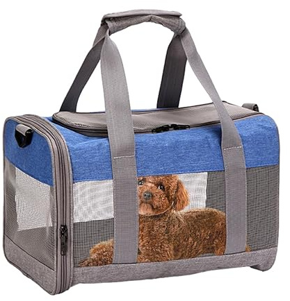 JINGAN Caisse de transport pour animaux de compagnie | Support de voyage pliable pour chats à double ouverture de main, transport pour chiens respirants pour petits chiens, pratique pour chiens