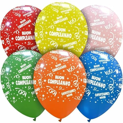 Mehrfarbige Luftballons bedruckt 20 Stück, 100% Latex, biologisch abbaubar, Geburtstag, Party, Kinder (Luftballons Geburtstag mehrfarbig)