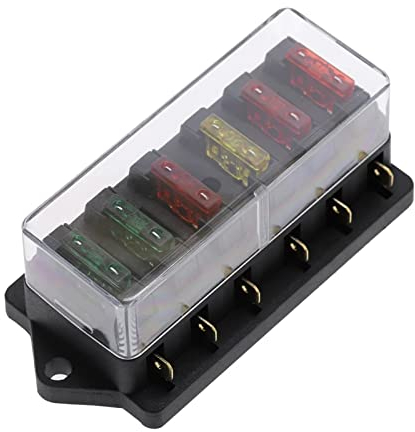 4/6/8/10/12 Wege Auto Sicherungshalter Auto Sicherungskasten LKW Auto Blade mit 4/6/8/10/12 Sicherungen for 12V 32V ATO Standardschaltung (Color : 6 Ways)