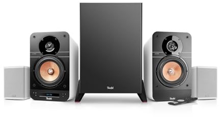 Teufel Ultima 25 AKTIV 4.1 Système de Son avec Caisson de Basses sans Fil - Enceintes d'étagère Actives avec Bluetooth et récepteur AV intégré, Dolby Audio, Dab+, HDMI Arc CEC, Touch - Blanc
