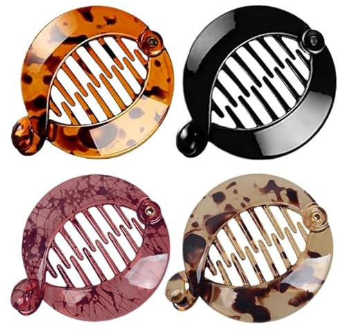 VYZUTR 4 Stück Banana Clips,Haarspangen Bananen Fisch,Bananenspange,Kämme Fischclips Banana Clip,Französische Bananen Klammer für Damen Mädchen für Langes, Lockiges Oder Glattes Haar