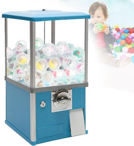 URJWAN Capsule Machine Candy Machine Dispenser for Business,Candy Gumball Vending Machine Toy Vending Machine Dispenser, Mini Vending Machine,Blue