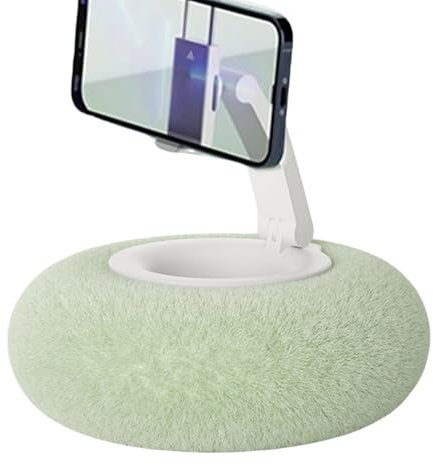 Setauoo Fuzzy Bowl With kindles Holder, Cell Phone Pillow Holder For Bed, kindles Pillow Stand, Fuzzy Bowl With Holder, Tablet Pillow Stand, 360°Adjustable Pillow Stand Holder For Phone Tablets