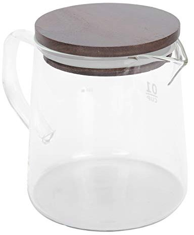 Jarra de café con tapa de vidrio resistente al calor, con asa para té, leche, zumo (300 ml)
