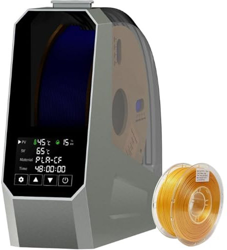 Deshidratador de filamentos, Caja Secadora de filamentos para Impresora 3D con Pantalla táctil de 3,7 Pulgadas, función de sincronización de 48 Horas, Ajuste de Temperatura de 45 ℃ -70 ℃, monitoreo