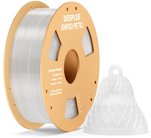 DEEPLEE Rapid PETG Filament 1.75mm Klar 1KG | High Speed 3D Drucker Filament up to 600mm/s, gute Schlagzähigkeit, Maßgenauigkeit +/- 0.02 mm