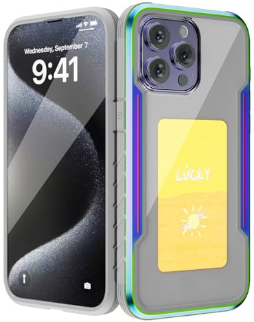 QSM Funda protectora para smartphone con pantalla de proyección de 4 colores, compatible con Apple iPhone 15 Pro Max, pantalla de proyección NFC personalizada AI E-Ink (para iPhone 15 Pro Max