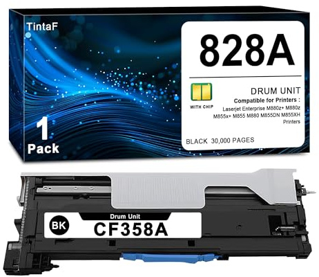TintaF 828A CF358A Image Drum Unit with Chip Replacement 828A for HP CF358A Image Drum Work with Color LaserJet Enterprise Flow M880z M880z MFP M855dn M855x M855xh Printer (1 Pack, Black)