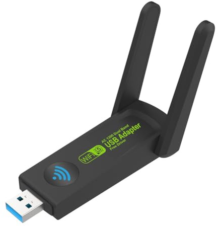 Louttary Adattatore WiFi USB3.0 da 1300 Mbps Doppia Banda 2.4G 5Ghz Sans WiFi Dongle Antenna USB Adattatore Carta Ethernet