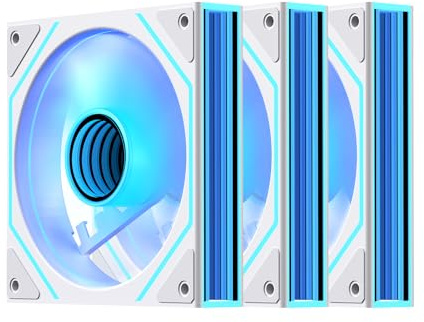 Jungle Leopard Prism4Ultra-X3 RGB PC Ventilateur 120MM 3er Pack[Infinite Mirror][HDB]58.36CFM/1850RPM/26LEDs 5V3PIN ARGB et 12V4PIN PWM Ventilateur (Blanc)