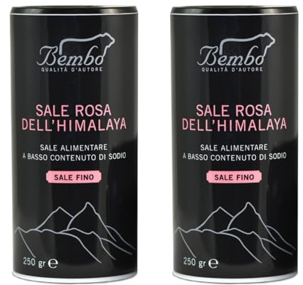 Sale Rosa dell’Himalaya Bembo – 2 Dispenser da 250 g – Regolazione Manuale – Prodotto Naturale Proveniente dal Pakistan – Senza Conservanti