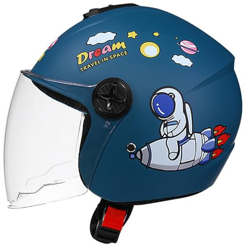 Kids Open Face Motorcycle Helmet Motorbike Jet Helmet for 3-12 Years Old Boys and Girls ECE 22.06 Approved Children's Scooter Helmet Motorcycle Crash Helmet C,50-57cm