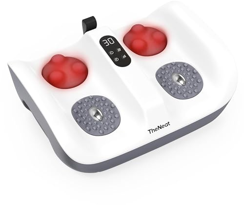 TheNeat Massaggiatore per Piedi con Calore, Massaggiatore Plantare Elettrico con Vibrazione,2 Velocità & 3 Timer, Scaldapiedi Elettrico Piedi Alleviare il Dolore Della, Adatto per Casa Ufficio