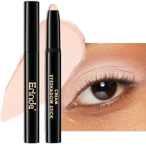 Erinde Matte Lidschattenstift, Matt Eyeshadow Stick Wasserfest & Langanhaltend, Creme Shimmer Crayon Eyeliner, Metallic Shimmer Augen Makeup Pen #011 Nude Beige