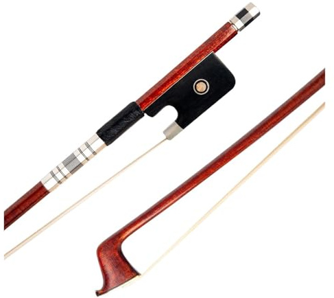 Arco híbrido de Pernambuco, núcleo de fibra de carbono, rana de ébano, crin Natural for violín/viola/violonchelo/contrabajo(VIOLA Bow)