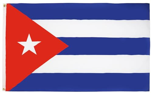 AZ FLAG Bandera Cuba 250x150 cm Estandarte Cubana Poliéster 100D 2 Ojales | Uso interior y exterior Enseña costuras dobles y bordes reforzados con ojales metálicos